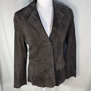 Liz Claiborne Dark Brown Suede Blazer